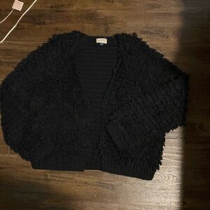 Black shaggy cardigan